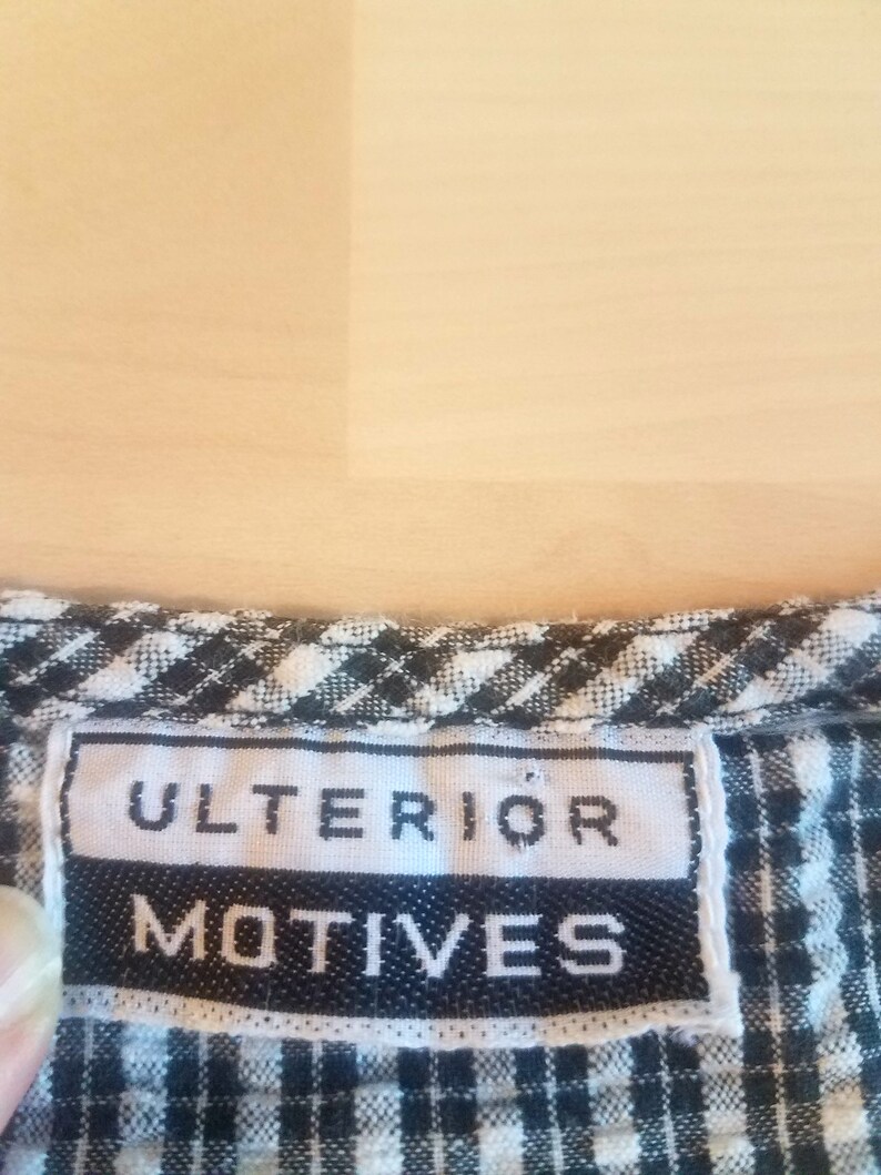 90s Womens Checked Jumper with Button Sides