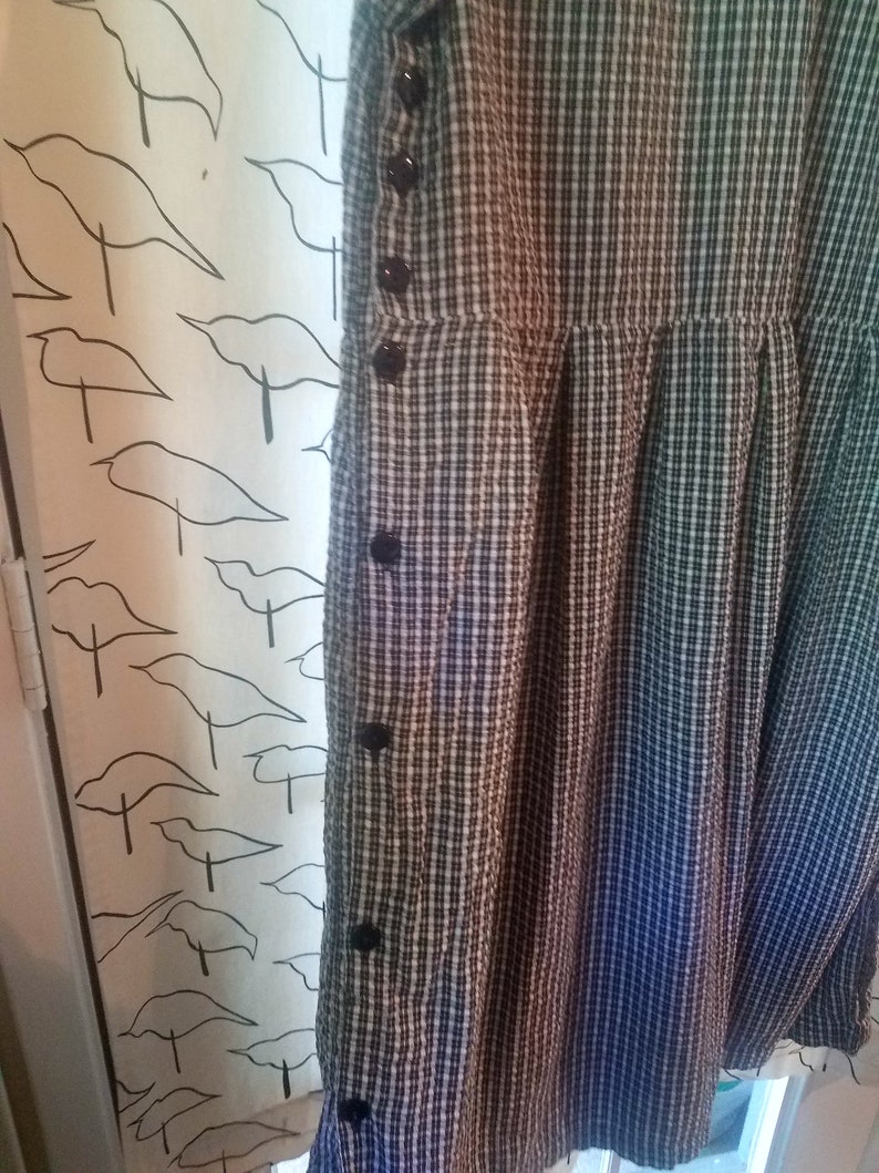 90s Womens Checked Jumper with Button Sides