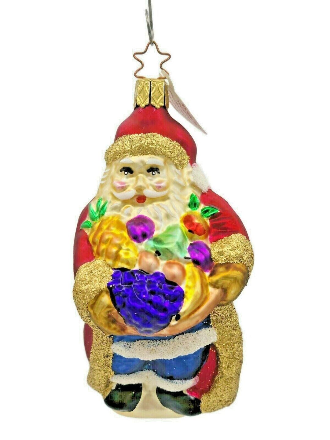 Inge Glass Ornament Bountiful Santa Claus Old World Christmas EM Merck ...