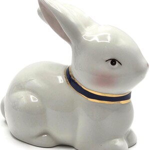 Juego de pesas para servilletas y palillos de dientes con forma de huevo, diseño de conejito azul a cuadros Royal Check de Mackenzie Childs imagen 7