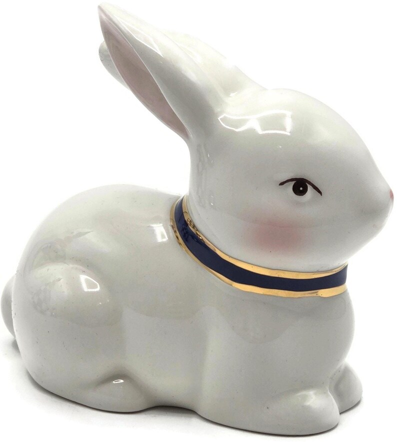 Juego de pesas para servilletas y palillos de dientes con forma de huevo, diseño de conejito azul a cuadros Royal Check de Mackenzie Childs imagen 7