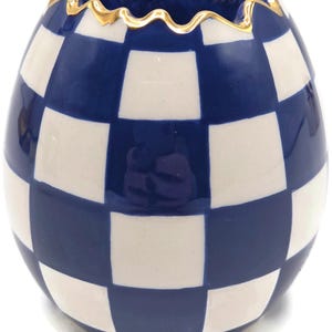 Juego de pesas para servilletas y palillos de dientes con forma de huevo, diseño de conejito azul a cuadros Royal Check de Mackenzie Childs imagen 8