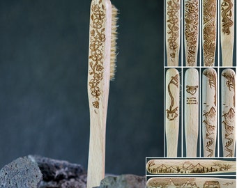 Boulder brush - personalized - climbing brush with desired text - various designs - laser engraved custom boulder brush - by Glöckchen