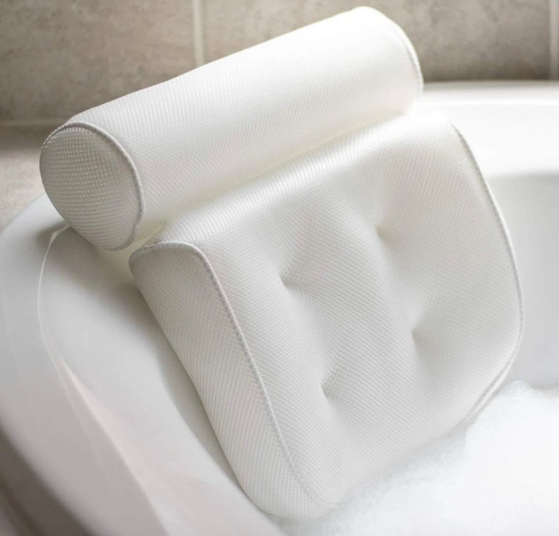 Bathtub Pillow Rest White Bath Cushion Soft Luxury Spa Bath Etsy UK