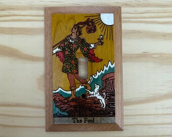 Hand painted tarot card light switch cover - The Fool lightswitch cover plate