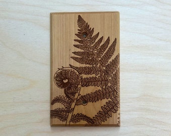 Blank Wooden fern light switch cover plate - fiddle head blank outlet wall plate