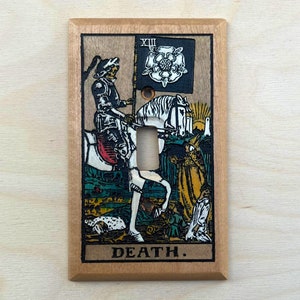 Hand painted Death Tarot card light switch cover - Tarot card Death (XIII) lightswitch cover plate