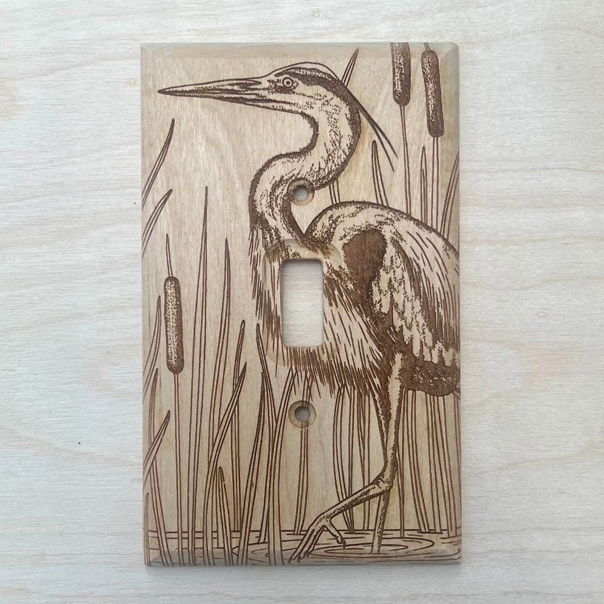Wooden Great Blue Heron Lightswitch Cover - Single Light Switch Cover Plate - Etsy