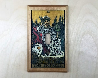 Hand painted tarot card light switch cover - The Empress lightswitch cover plate