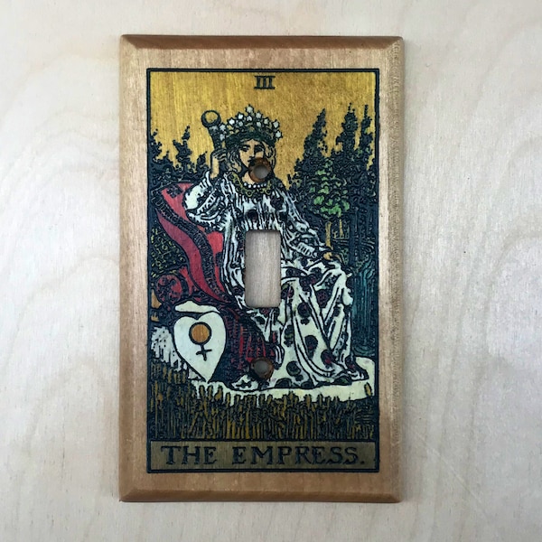 Hand painted tarot card light switch cover - The Empress lightswitch cover plate