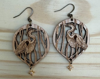 Blue Heron earrings - Pacific Northwest earring set