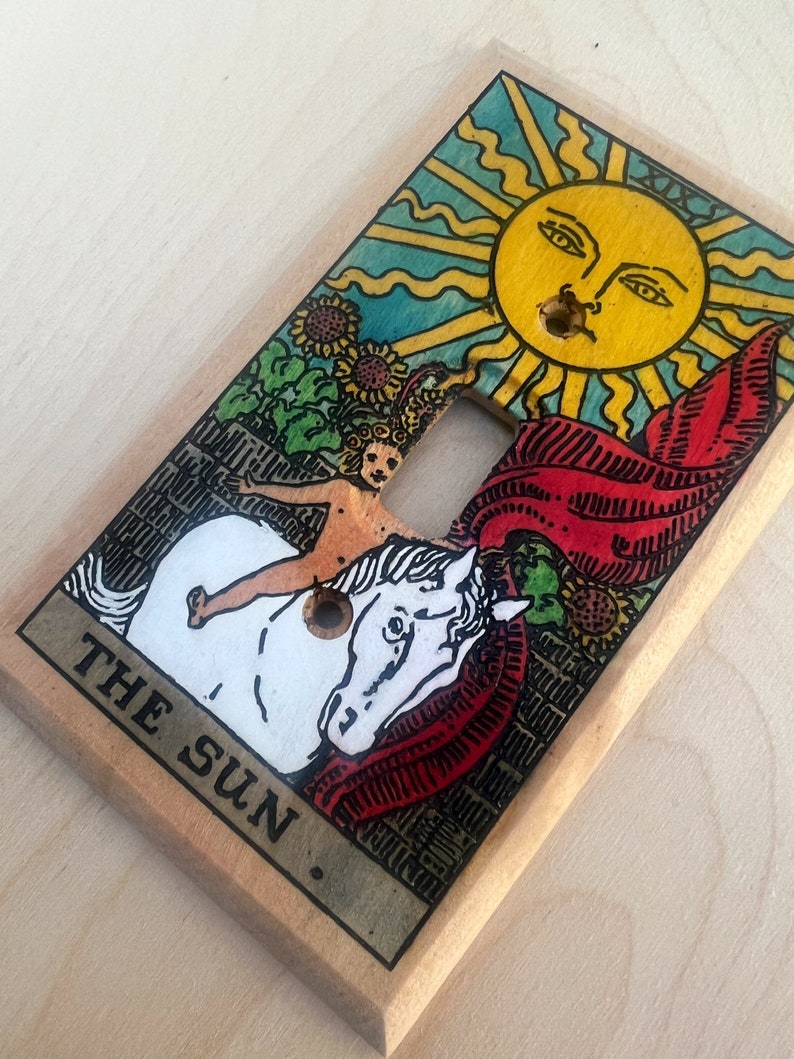 Hand Painted Tarot Card Light Switch Cover the Sun Etsy
