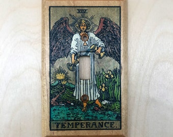 Hand painted Temperance (XIV) Tarot Card light switch cover