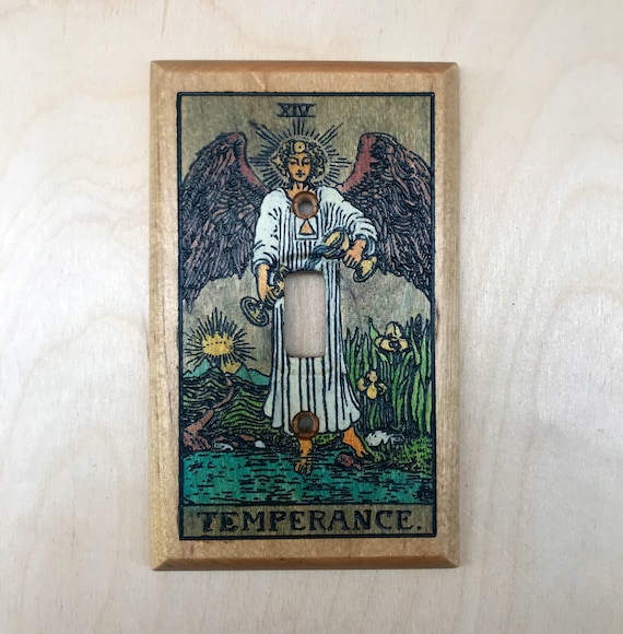 Hand Painted Temperance XIV Card Light Switch -