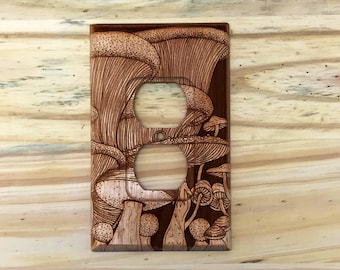 Mushroom outlet cover - wood outlet cover