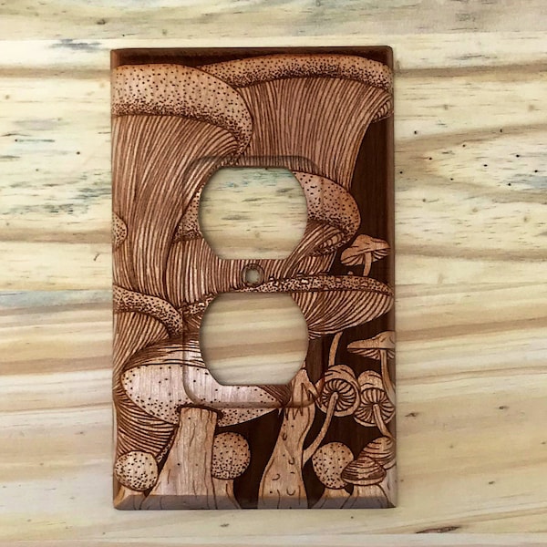 Mushroom outlet cover - wood outlet cover