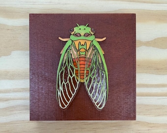 Cicada wall hanging - small wood wall hanging