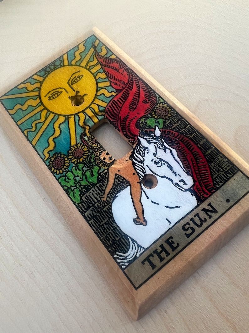 Hand Painted Tarot Card Light Switch Cover the Sun Etsy