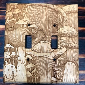 Wood double light switch wall cover plate
