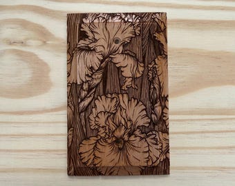 Blank iris floral wall plate - blank outlet/switch cover