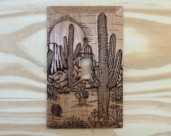 Desert cactus light switch cover plate - cacti light switch cover