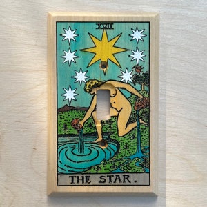 Hand painted tarot card light switch cover - The Star lightswitch cover plate