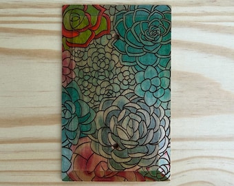 Blank painted succulent light switch cover - blank botanical outlet/switch cover