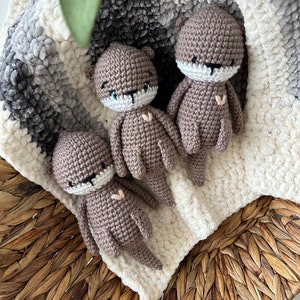 Otter Kuscheltier gehäkelt aus Baumwolle, Amigurumi Otter, Gehäkelter Otter Bild 9