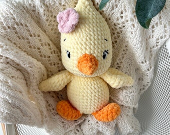 Amigurumi Küken Kuscheltier aus Chenille Wolle/ Gehäkelter Küken/  Amigurumi Chick