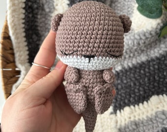 Otter Kuscheltier gehäkelt aus 100% Baumwolle, Amigurumi Otter, Gehäkelter Otter