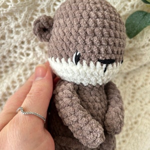 Otter soft toy made of chenille wool, amigurumi otter, plush otter, crochet otter image 8