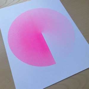 One Color Radial Circle Risograph Art Print