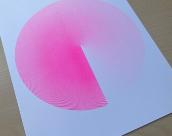 One Color Radial Circle Risograph Art Print