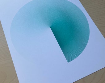 One Color Radial Circle Risograph Art Print