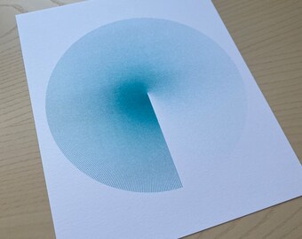 One Color Radial Circle Risograph Art Print