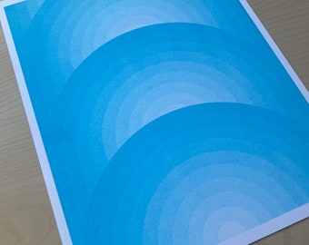 Stacked Arches Risograph Art Print