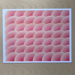 Overlapping Arc Grid Risograph Art Print image 2