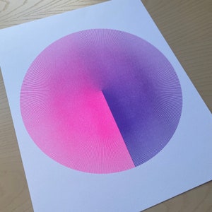 Two Color Radial Circle Risograph Art Print