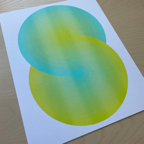 Double Circle Loop Risograph Art Print