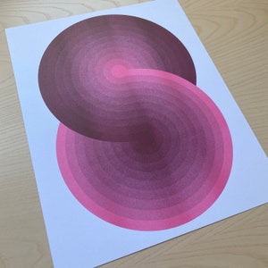 Double Circle Loop Risograph Art Print