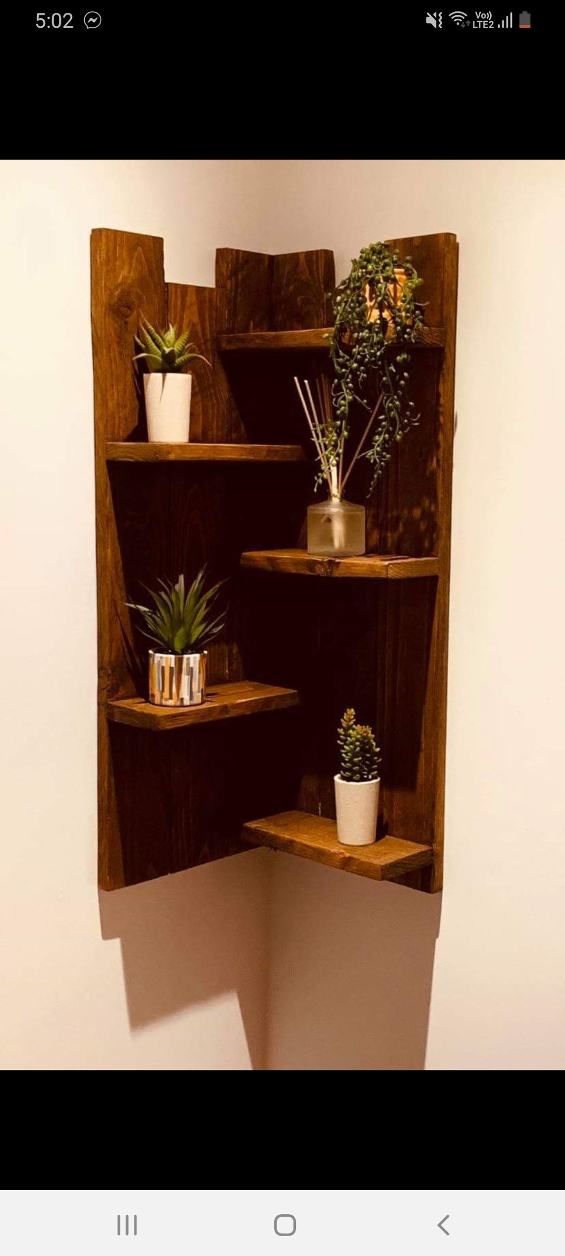 Rustic Wooden Corner Shelf Etsy UK