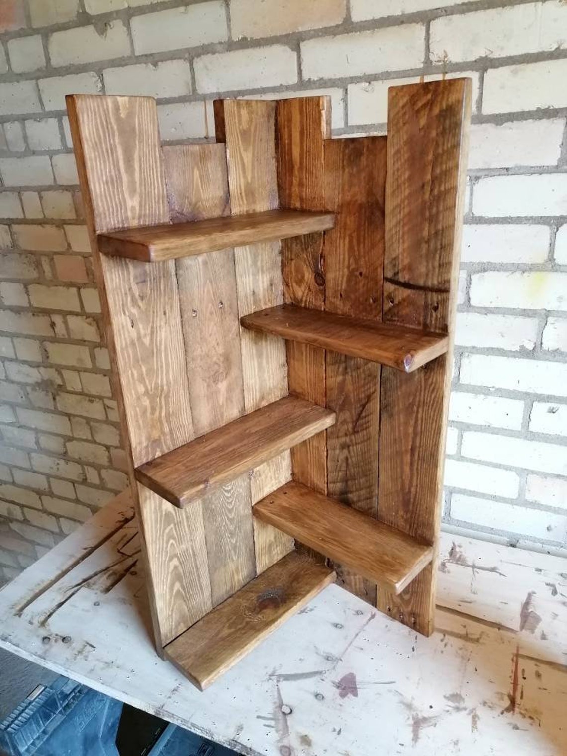 Rustic Wooden Corner Shelf Etsy UK