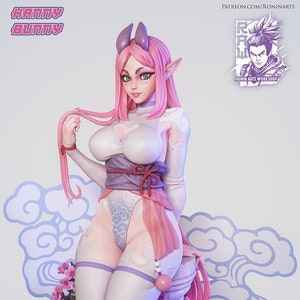 Hanny Bunny Elf Girl Resin Pin Up Miniature | Ronin Arts Workshop RAW