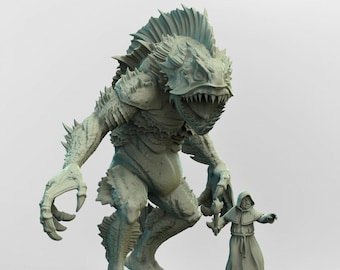 Dagon God of the Deep Ones Resin Miniature | Innsmouth Investigators Series RPG Miniatures Tabletop | Adaevy Creations