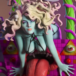 Psychedelische Shantal 60's Pin Up Statue & Miniatur | UNBEMALT | Torrida Minis