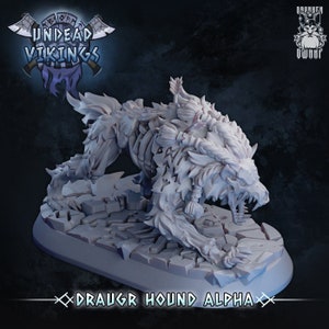 Undead Viking (Draugr) Alpha Hound hars miniatuur | Undead Vikings serie RPG miniaturen tafelblad | Dronken dwergminiaturen