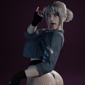Vespera Vampire Punk Pin Up Statue  | UNPAINTED | Umbral Coven | QB Works