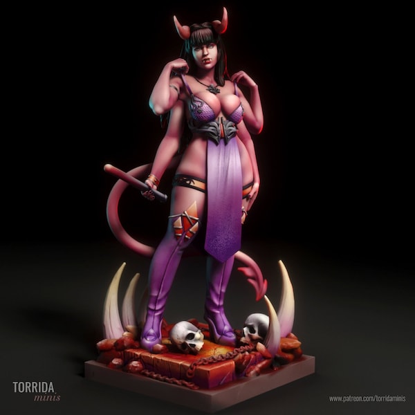 Demon Woman Amaris Pin Up Statue & Miniature | Torrida Minis