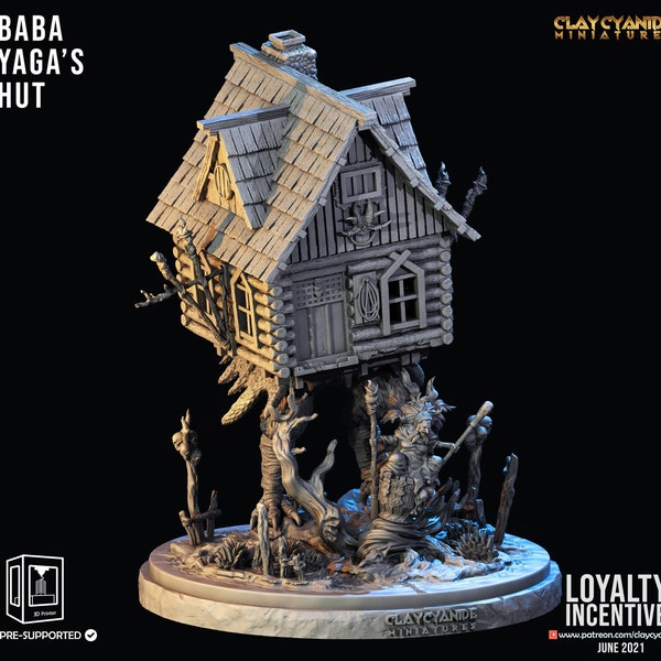 Baba Yaga's hut | Slavische mythologie RPG miniaturen tafelblad | Kleicyanideminiaturen