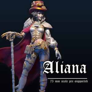 Miniature de table Aliana la voyageuse dans le temps steampunk | Dugeons et jeunes filles